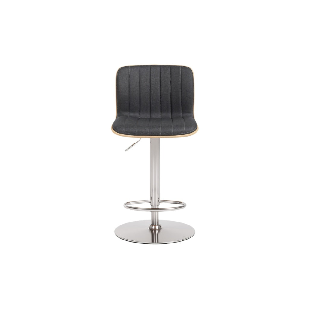 Modern Adjustable Bar Stool with Metal Base and Upholstered Seat